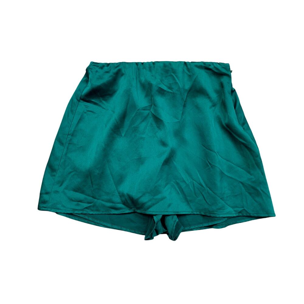 Show Me Your Mumu Skort Womens S Small Balsam Satin Sheen Lightweight Side Zip